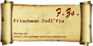 Frischman Zsófia névjegykártya