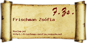Frischman Zsófia névjegykártya